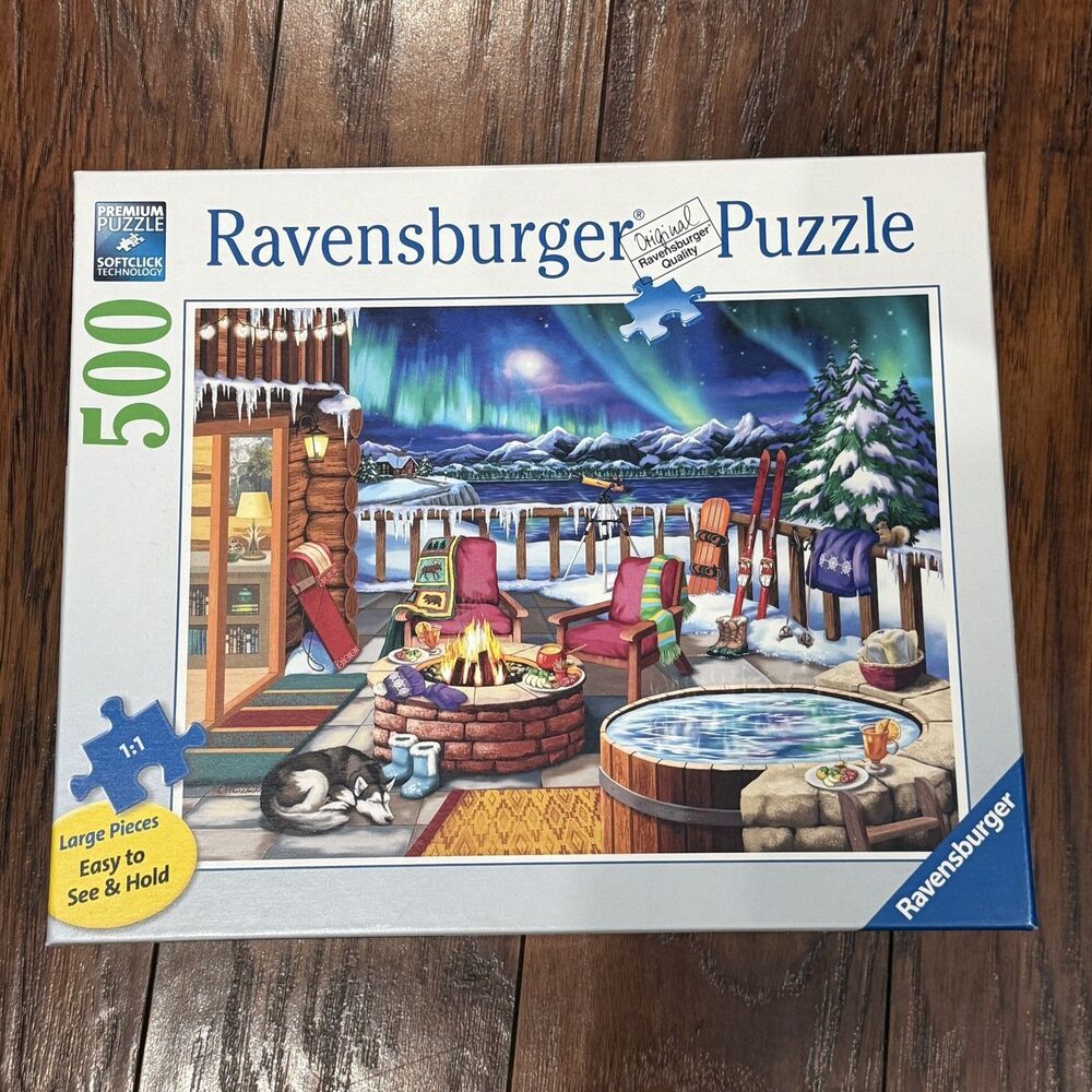 Ravensburger 500 Piece Jigsaw Puzzle Large Pieces Winter Porch Scene Alaska